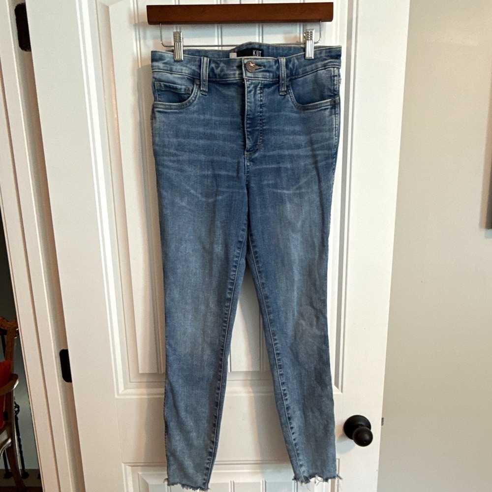 KUT from the Kloth Women's High-Rise Skinny Ankle Jeans Blue Med Wash 6
